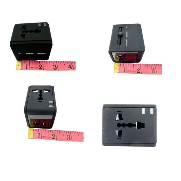 Travel Adapter with Dual USB Charger Black Supports USA Australia UK Europe NIB - Picture 12 of 12
